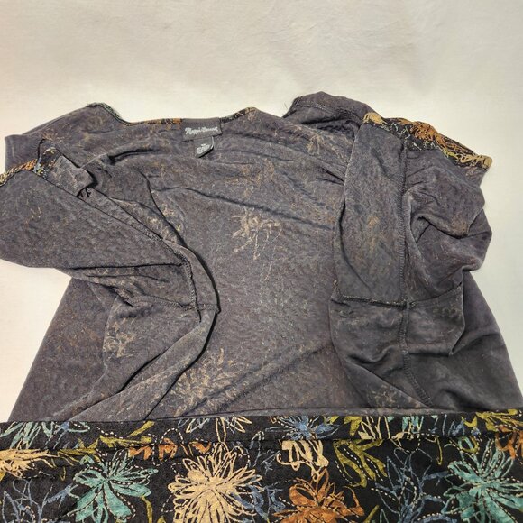 MAGGIE BARNERS Art To Wear Black Metallic Floral Tunic Blouse Size 4X New NO Tag - Picture 10 of 16